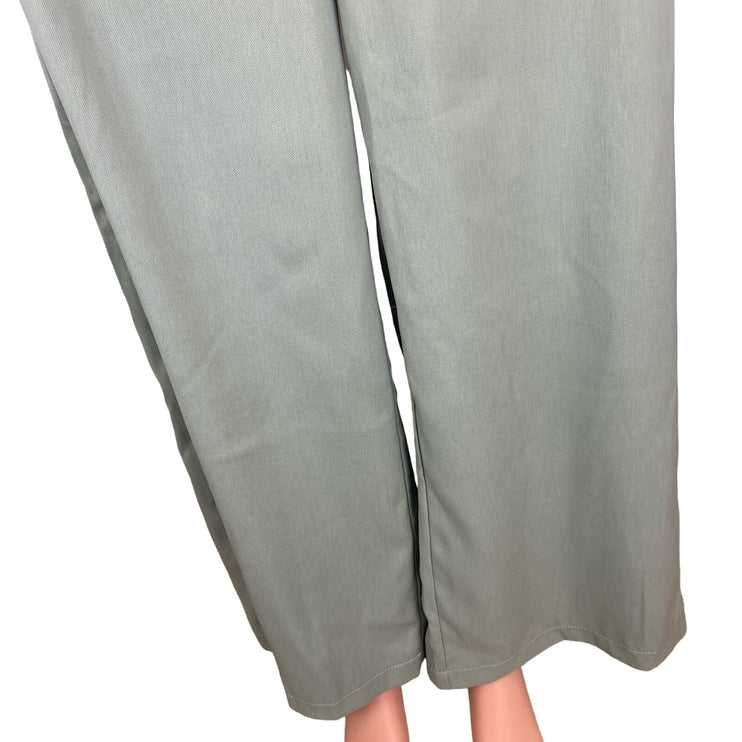 Max Studio NWT Meadow Green Wide Leg High Rise Pockets Stretch Trouser Pants XS