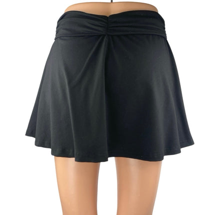Princess Polly Black A Line Tennis Golf Ruched Pull On Mini Skort Skirt Size S