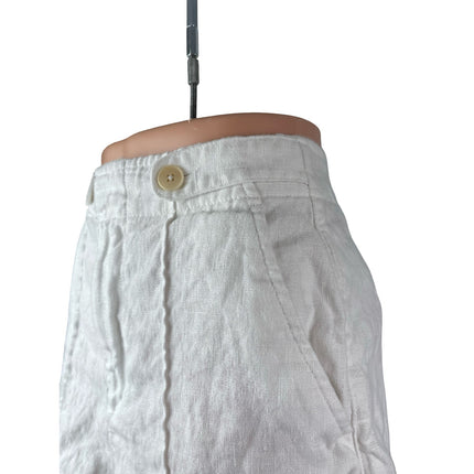 Madewell Women's White 100% Linen High Rise Pintuck Casual Mini Shorts Size 0