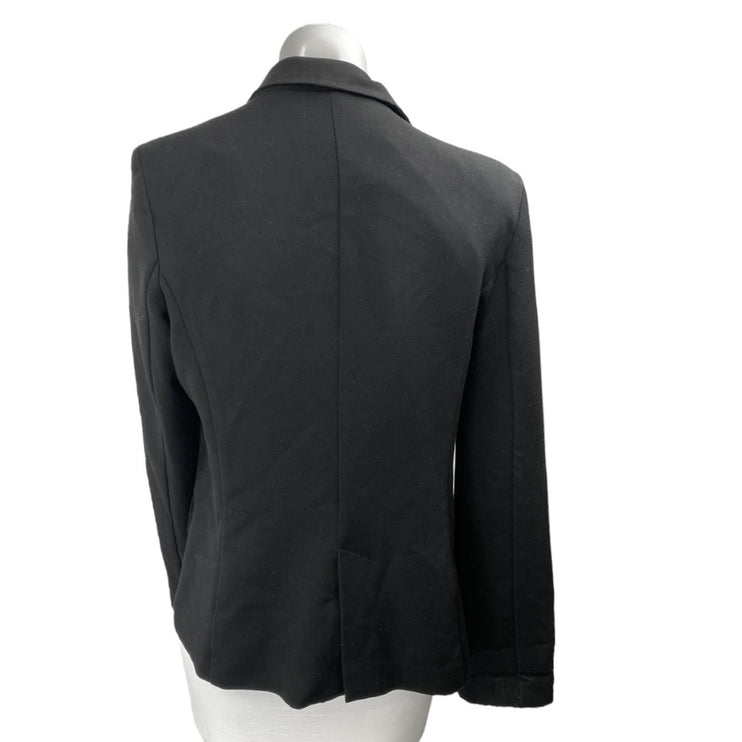 Ambiance Apparel Black Notch Collar Button Long Sleeve Blazer Coat Jacket Size L
