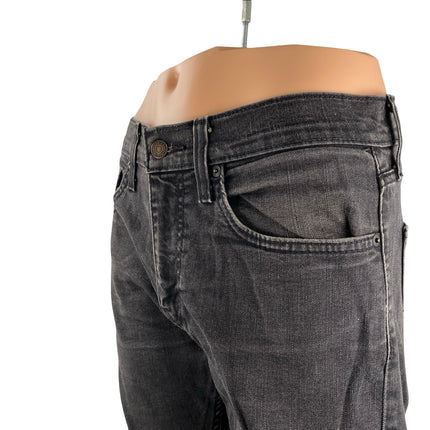 Levi's Men's Black Washed Slim Fit Tapered Leg Casual Y2K Denim Jeans Size 32
