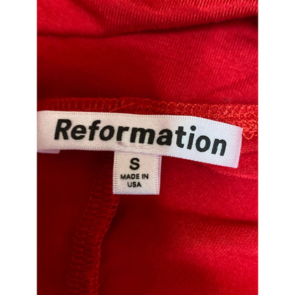 Reformation Women's Red Halter Cowl Sleeveless Open Back Blouse Tank Top Size S