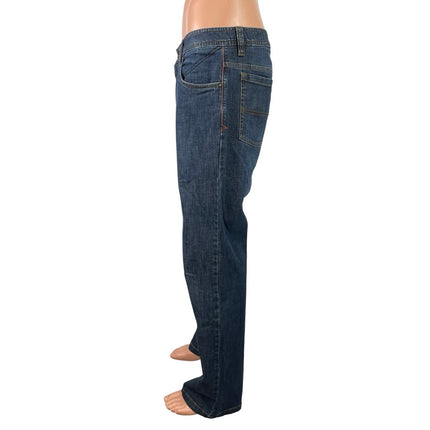 Prana Men's Blue Mid Rise Straight Leg Relaxed Loose Denim Jeans Size 34x32