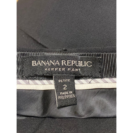 Banana Republic Harper Women's Black Mid Rise Straight Trousers Dress Pants Sz 2