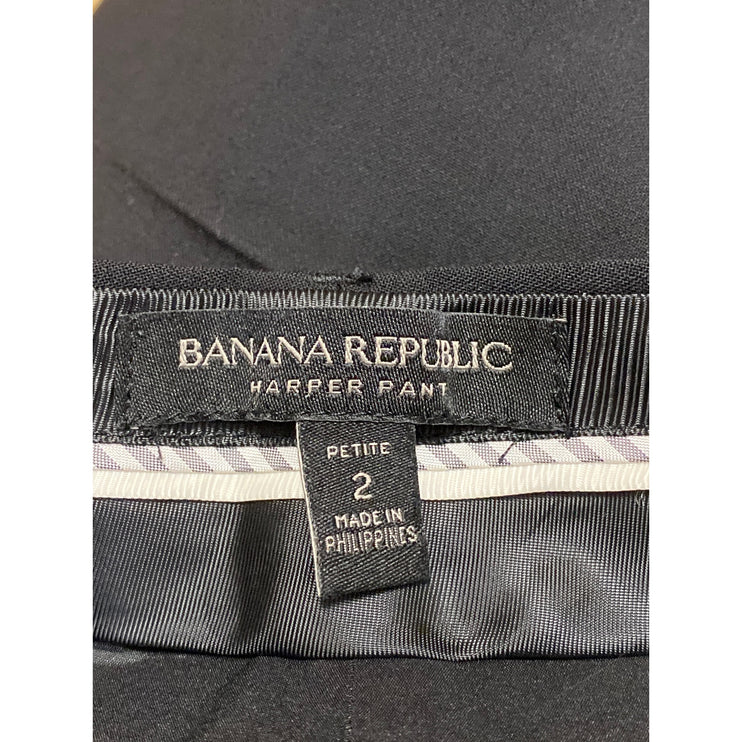 Banana Republic Harper Women's Black Mid Rise Straight Trousers Dress Pants Sz 2