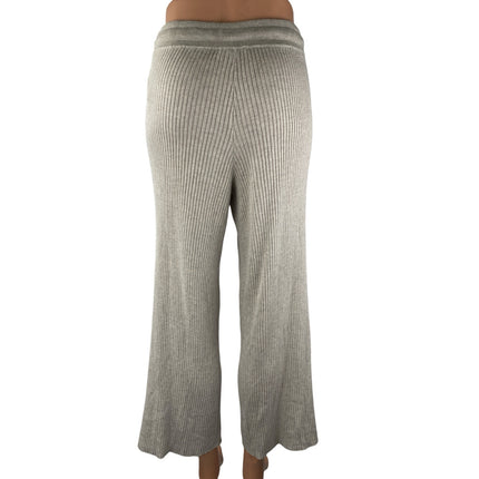Splendid Georgie Rib Women's Beige Cashmere Drawstring Wide Leg Trousers Pants S