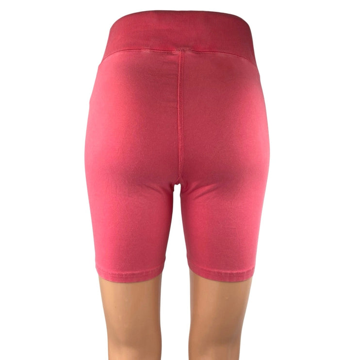 Free People Pink High Waisted Tight Yoga Workout Athletic Biker Shorts Size S