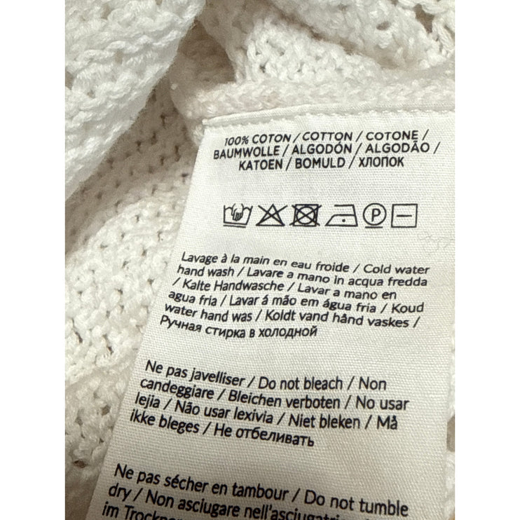 Notshy Women's White Racerback Sleeveless Cotton Crochet Knit Tank Top Size S
