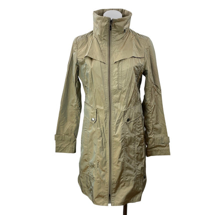 Cole Haan Women's Khaki Long Sleeves Full Zip Utility Trench Coat Jacket Size S