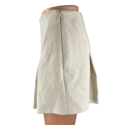 Elodie Beige Pleated High Rise Sports Golf Mini Flare A-Line Skort Skirt Size XS