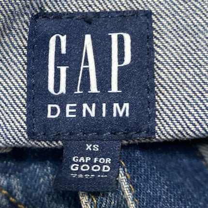 Gap Women's Blue Long Sleeve Medium Wash Pocket Button Up Denim Jacket Size XS