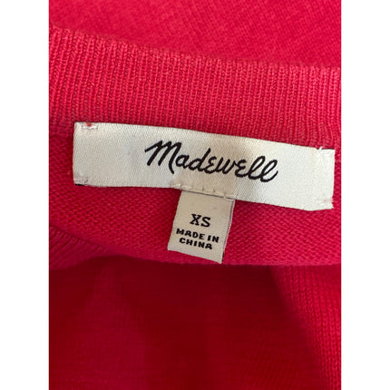 Madewell Women's Pink Crew Neck Long Sleeve Button Down Cardigan Sweater Top XS