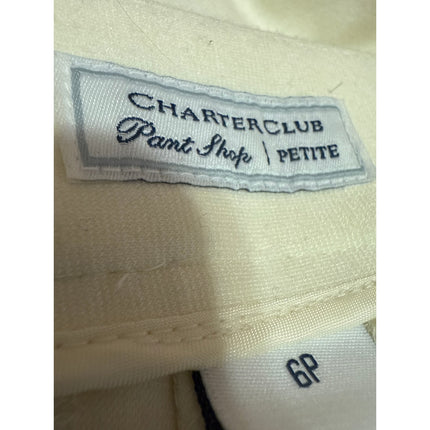 NEW Charter Club Women's White Mid Rise Straight Leg Trousers Dress Pants Size 6