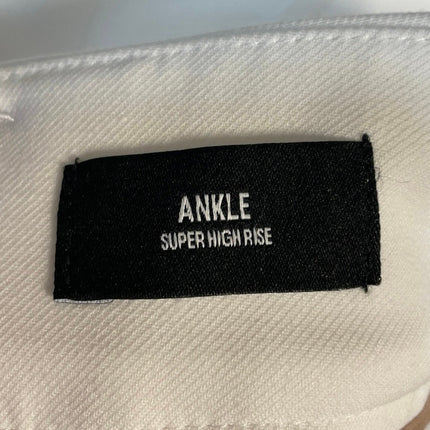 Express Ankle Super High Rise White Belted Tapered Ankle Trousers Pants Size 4