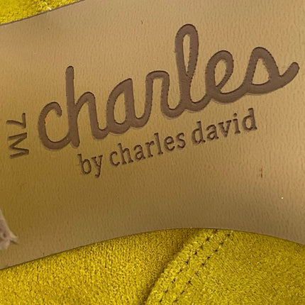 Charles by Charles David Yellow Faux Suede Pointed Toe Heel Ankle Boots Size 7
