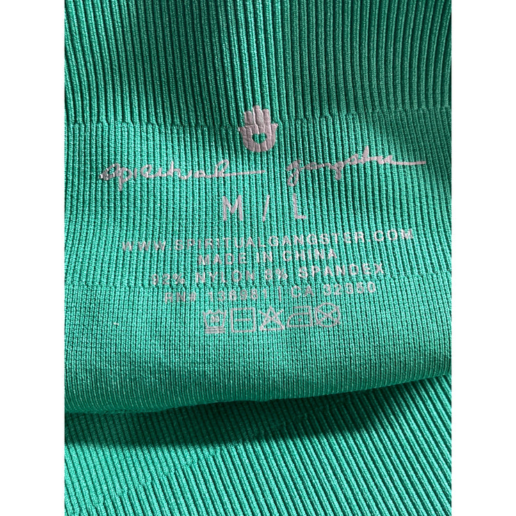 NEW Spiritual Gangster Women's Green High Rise Yoga Athletic Leggings Pants M/L