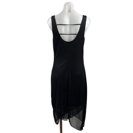 Byer Too! Womens Black Sleeveless Chiffon Cowl Neck Midi Cocktail Dress Size M