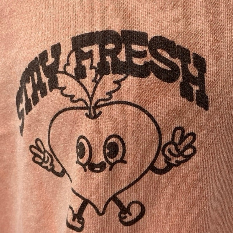 Urban Outfitters Mens Coral Long Sleeve Stay Fresh Veggie T Shirt Tee Top Size L