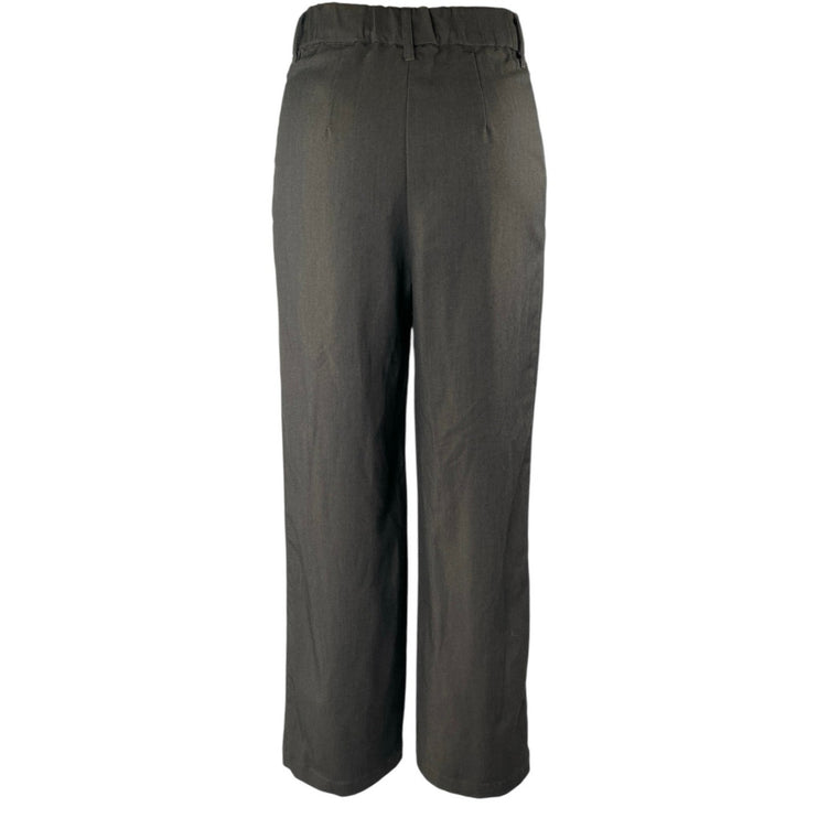 H&M Women's Gray High Waisted Pleated Wide Leg Trousers Dress Pants Size XS