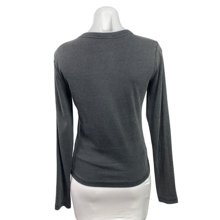 Zara Womens Black Ribbed Knit Crewneck Long Sleeve Pullover Sweater Top Size L