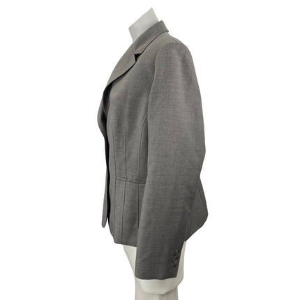 Kasper Women's Gray Long Sleeve Notch Lapel Blazer Coat Suit Jacket Size 16
