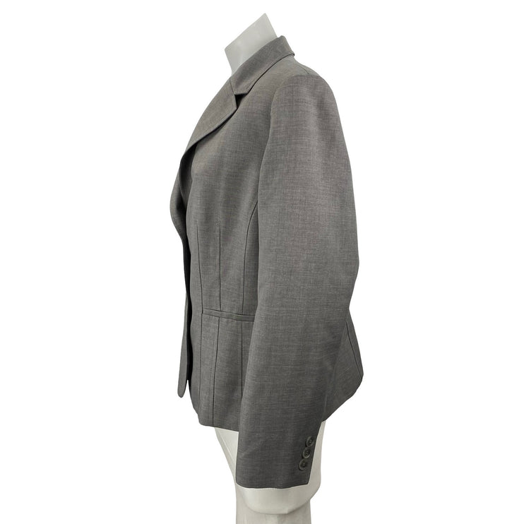Kasper Women's Gray Long Sleeve Notch Lapel Blazer Coat Suit Jacket Size 16