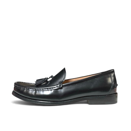 Cole Haan Lana Lux Women's Black Leather Almond Toe Tassel Flat Loafer Shoes 8.5