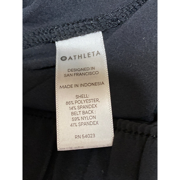 Athleta Skyline Women's Black High Waisted Pleated Paperbag Mini Shorts Size 6