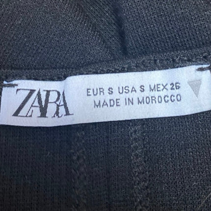 Zara Black Sleeveless Square Neck Back Slit Stretch Tank Midi Bodycon Dress Sz S