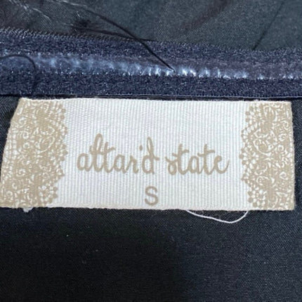 Altar'd State Black Feather Faux Fur Strapless Bandeau Corset Bustier Crop Top S