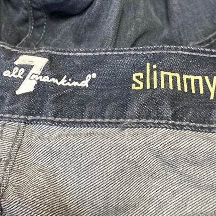 7 For All Mankind Slimmy Women's Black Mid Rise Straight Denim Jeans Pants Sz 30