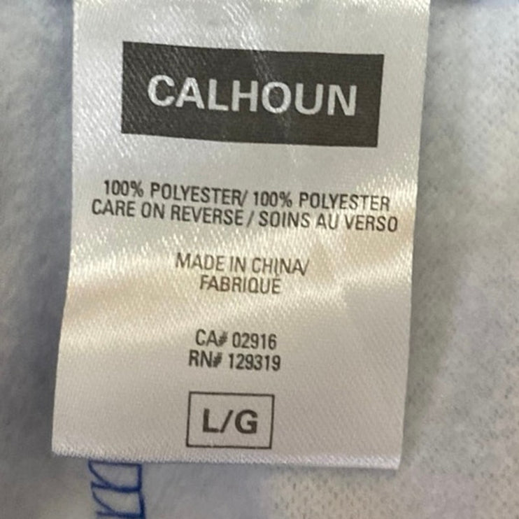 Calhoun Men's Blue Striped Logo Tapered Athletic Jogger Sweat Pants Size L