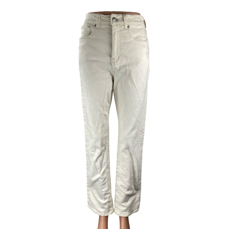 Madewell The Dean Women's White High Rise Workwear Straight Denim Jeans Pants 26