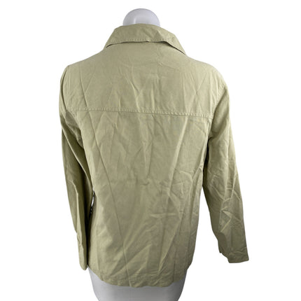 Tommy Bahama Women's Green 100% Silk Long Sleeve Button Down Shirt Top Size S
