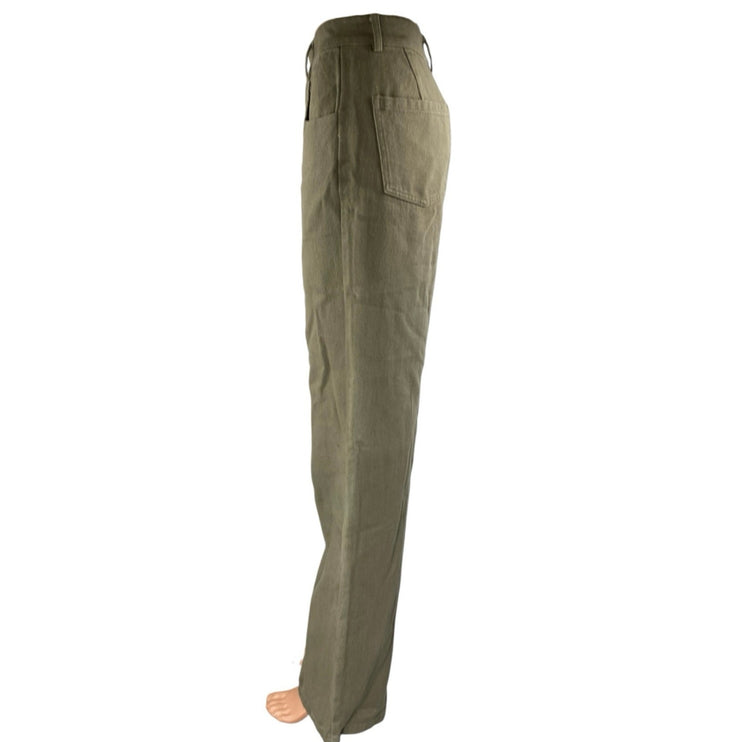 Rumored Women's Olive Green High Waisted Relaxed Straight Denim Jeans Size XS
