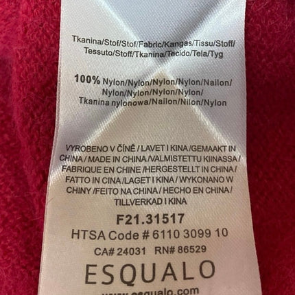 Esqualo Women's Pink Fuzzy Knit Short Sleeve Turtleneck Sweatshirt Sweater Top M