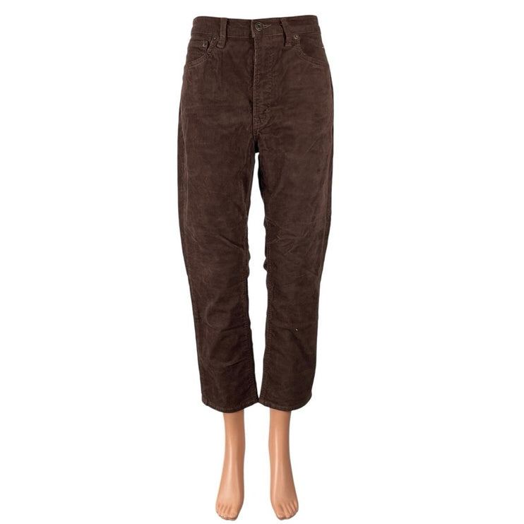 NEW GAP Women's Brown Corduroy High Rise Barrel Carrot Tapered Trousers Pants 31