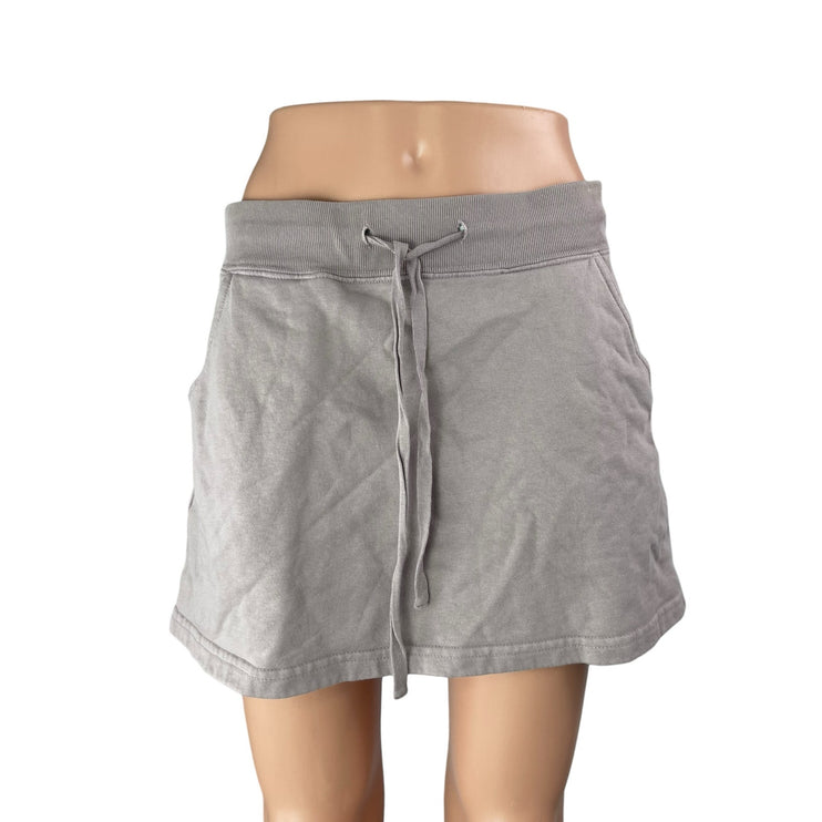 Brandy Melville Women Gray Elastic Waist Drawstring Athletic Mini Skirt Size S/M