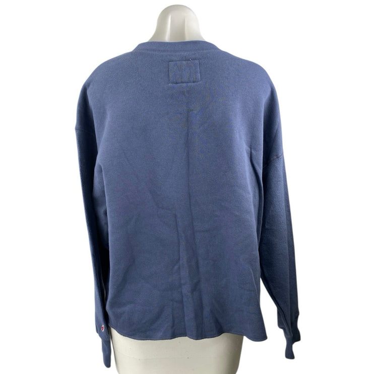 League 91 Trinity College Blue Crewneck Long Sleeve Sweatshirt Sweater Top Sz M