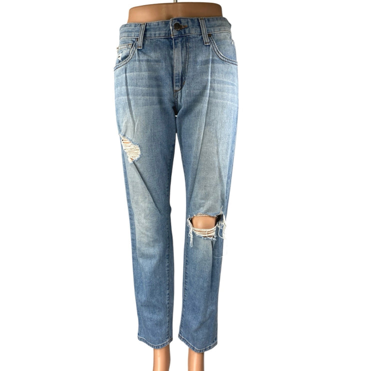 Joe's Billie Ankle Women's Blue Mid Rise Distressed Straight Denim Jeans Size 26