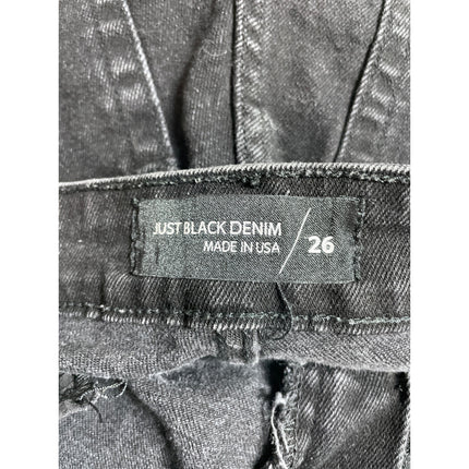 Just Black Denim Womens High Rise Straight Baggy Wide Leg  Denim Jeans Pants 26