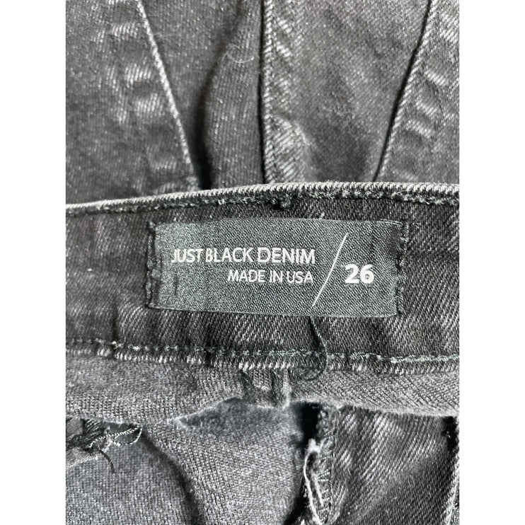 Just Black Denim Womens High Rise Straight Baggy Wide Leg  Denim Jeans Pants 26
