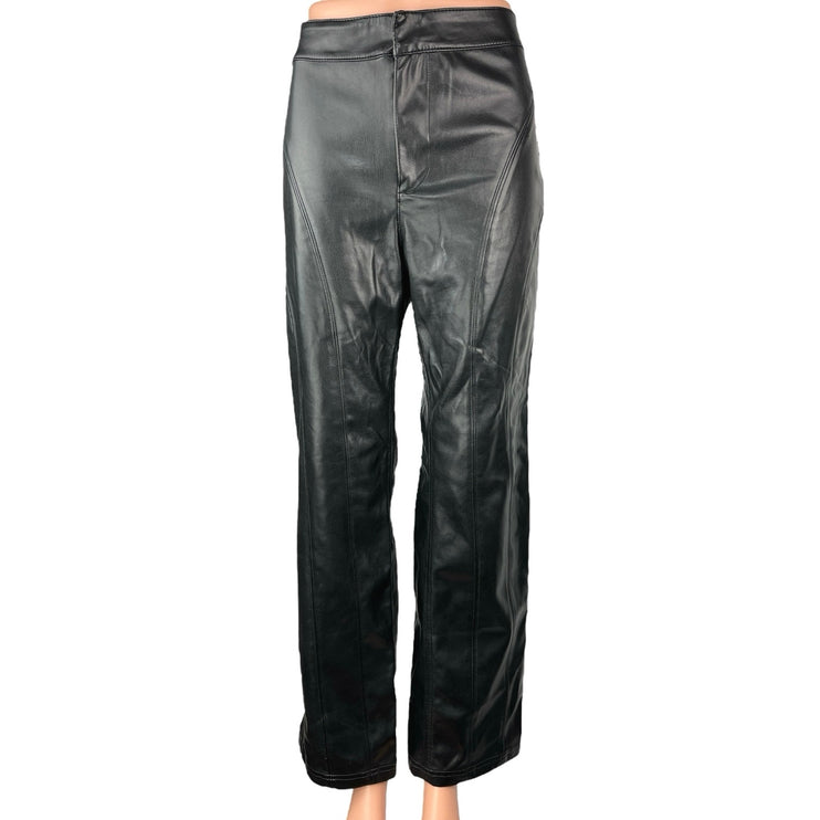 Urban Outfitters Silence + Noise Women's Black Faux Leather Wide Leg Pants Sz 10