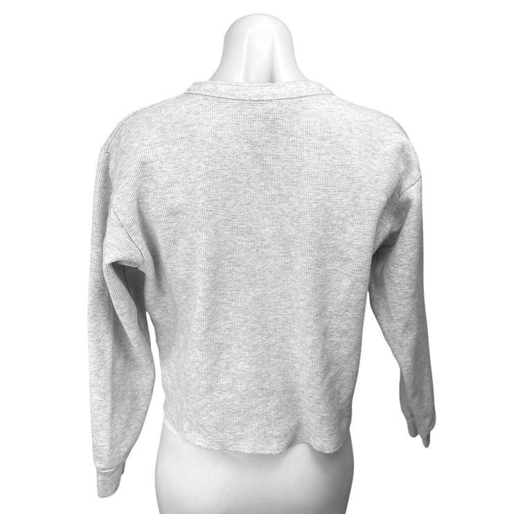 Brandy Melville J. Galt Gray Knit Henley Long Sleeve Sweat Shirt Sweater Top S