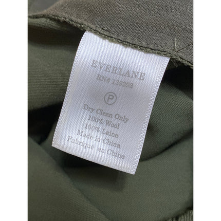 Everlane 100% Wool Women's Green High Rise Loose Straight Trousers Dress Pants 8