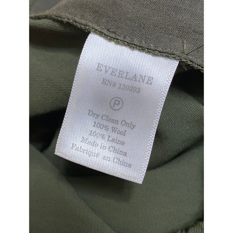Everlane 100% Wool Women's Green High Rise Loose Straight Trousers Dress Pants 8