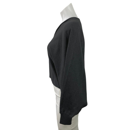 COS Women's Black V Neck Long Dolman Sleeve Relaxed Knit Blouse Top Size XS