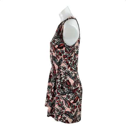 Zara Tropical Floral Sleeveless Pleated Mini Tank Flare A-Line Romper Jumpsuit L