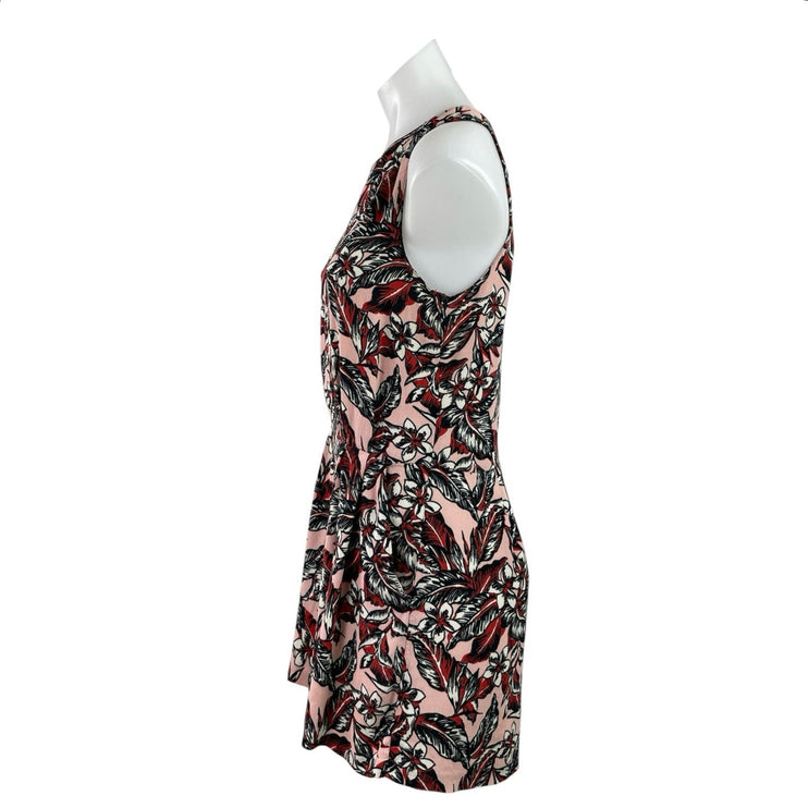 Zara Tropical Floral Sleeveless Pleated Mini Tank Flare A-Line Romper Jumpsuit L