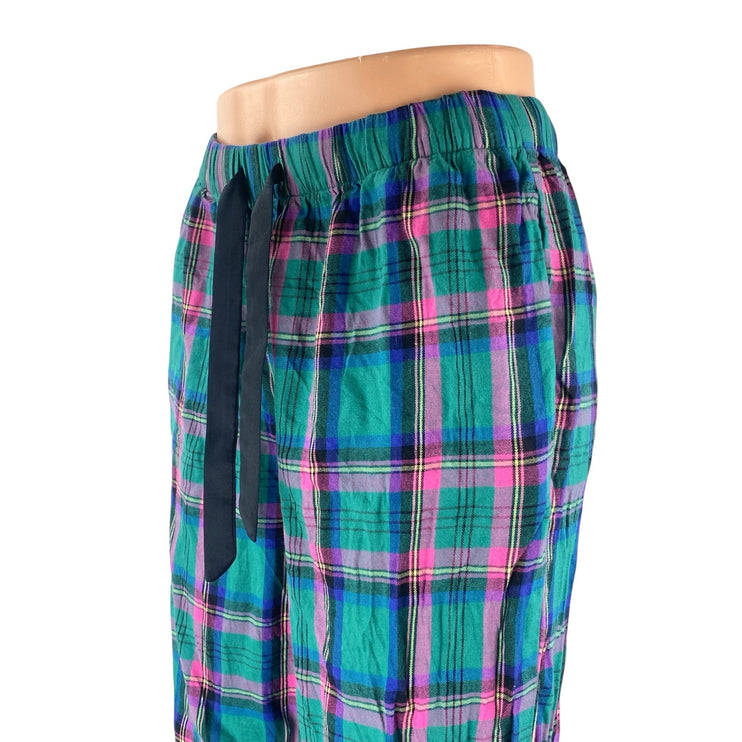 Victoria's Secret Women's Green Pink Plaid Flannel Sleepwear Pajama Pants Sz XS